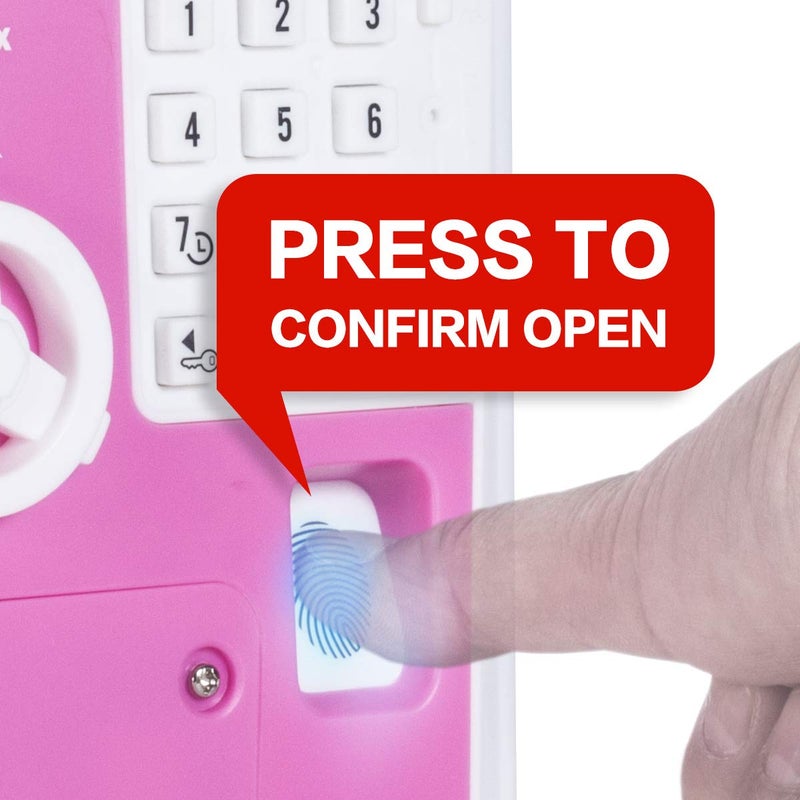 LIKE Toy Piggy Bank Safe Box Fingerprint ATM Bank ATM Machine Money Coin Savings Bank for Kids Pink - Image 4